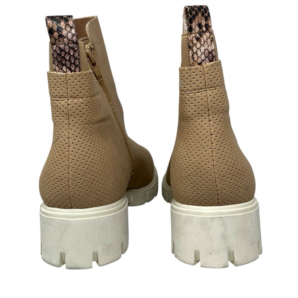 Journee‎ Collection Tan Faux Leather Chunky Lug Sole Ankle Boots - Picture 3 of 15